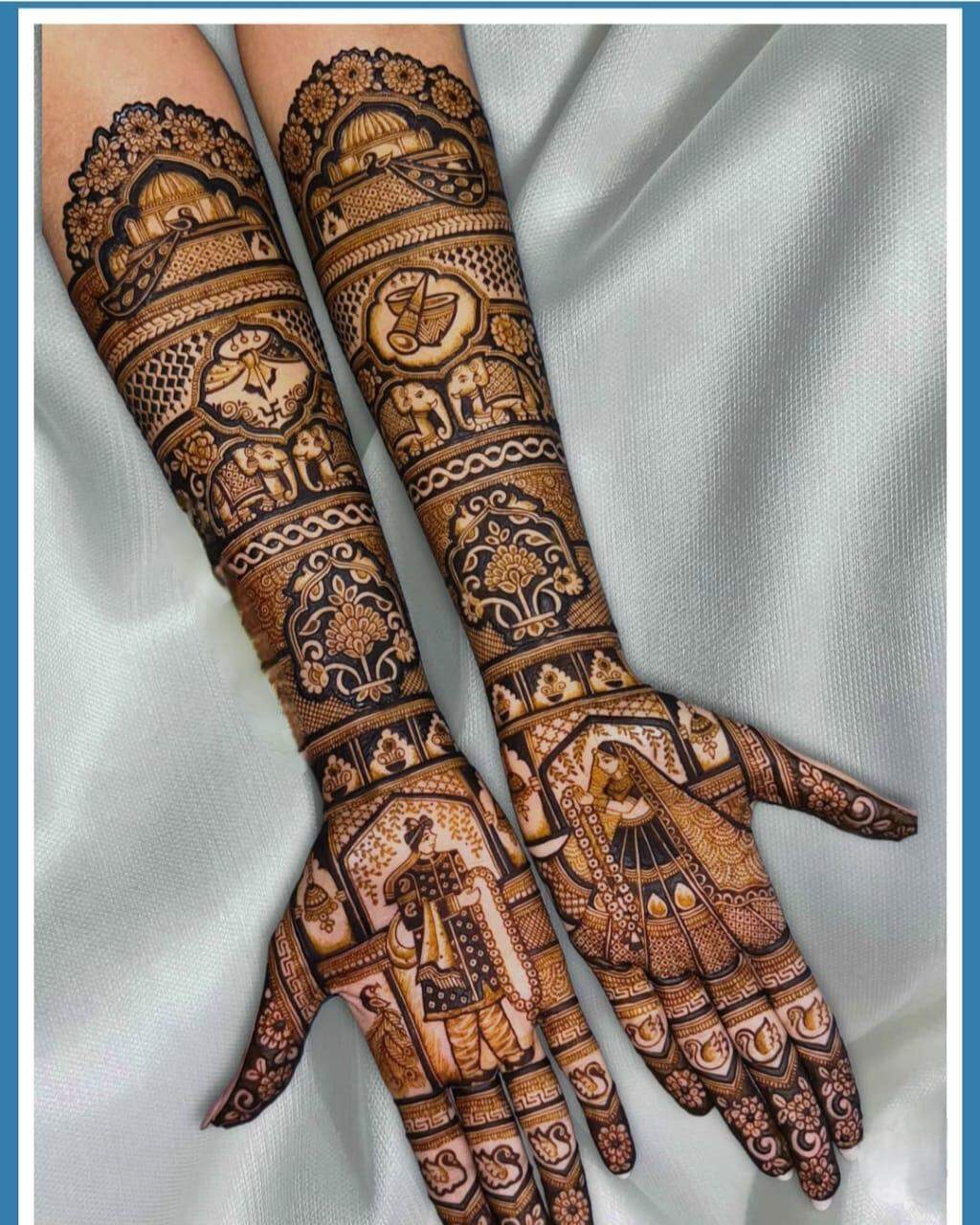 Beautiful Front Hand Mehndi Design for Weddings and Festivals